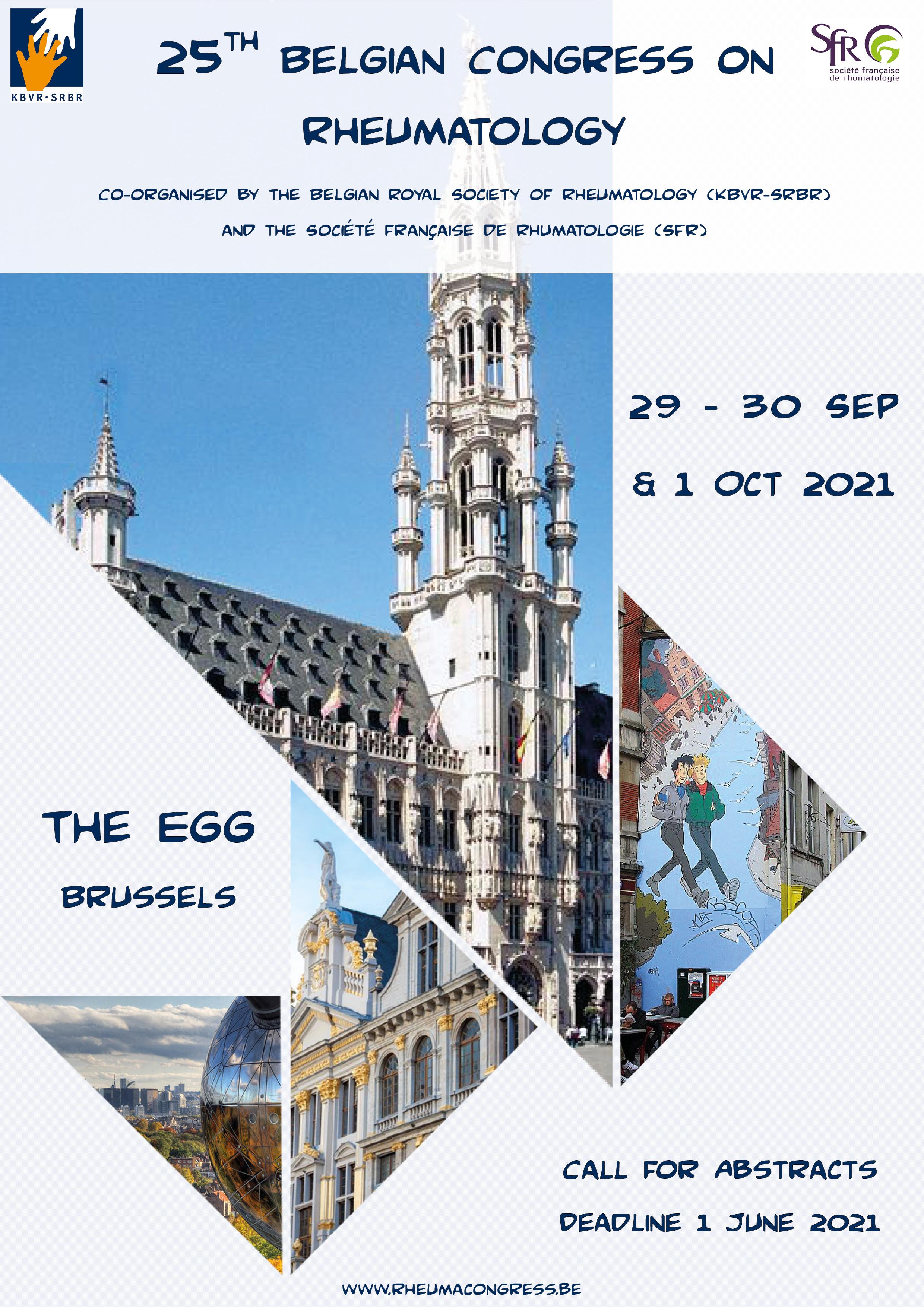Flyer 25th Belgian Congress on Rheumatology 2021, The Egg Brussels