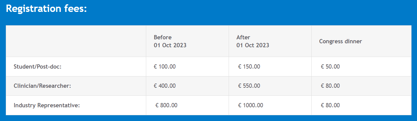 Registration Fees SMA